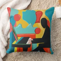 The Pianist - Original Oil Painting Throw Pillow