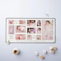 12 Photos Quotes Family Names White Desk Mat