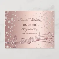 Save the Date rose gold glam graduation party 2021 Postcard