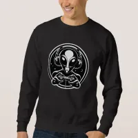 Gamer Alien with Controller and Headphones Sweatshirt