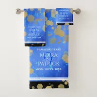 Elegant 9th Lapis Lazuli Wedding Anniversary Bath Towel Set