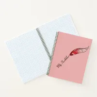 Notebook - Red Feather Pen