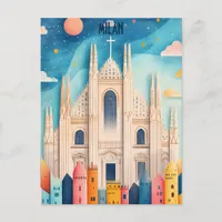 Travel to Milan Italy Postcard