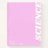 Minimalist Purple Vertical Text School Subject Notebook