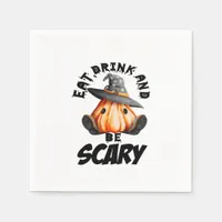 Eat Drink And Be Scared Retro Cool Napkins