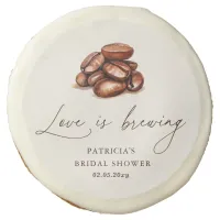 Love is Brewing Coffee Beans Bridal Shower Sugar Cookie