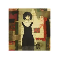 Figurative Collage Mixed Media Wood Wall Art