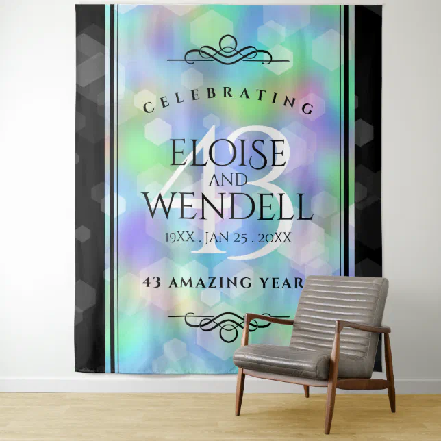 Elegant 43rd Opal Wedding Anniversary Celebration Tapestry