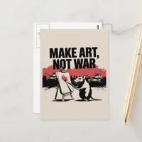 Make Art Not War Rat Artist Postcard