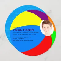 Kids Birthday Summer Pool/Beach Party add photo Invitation