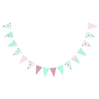 Wedding Decor Floral Pink and Teal Banner