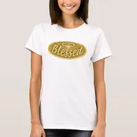 Blessed Shiny Nostalgia Halo Slogan T-Shirt