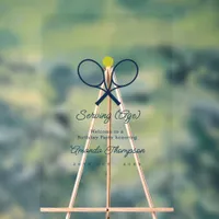 Serving (Age) Tennis Birthday Party Welcome Acrylic Sign
