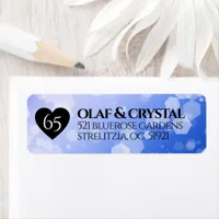 Elegant 65th Blue Sapphire Wedding Anniversary Label