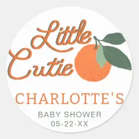 Little Cutie Clementine Baby Shower Favor Sticker 