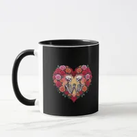 Skeleton Couple Holding Hands Inside A Heart Of Ro Mug
