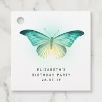 Vintage Iridescent Butterfly and Damask Favor Tags
