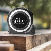 Personalized Modern Mrs Newlywed Typography Tape Measure