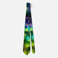 202x new year with multicolor bubbles neck tie