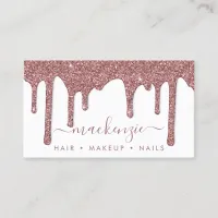Luxury Rose Dripping Sparkle Business Card