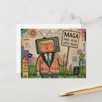 Make Algae Green Again Mixed Media Funny Collage Postcard