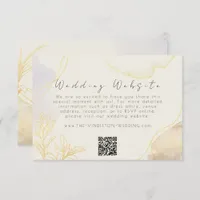 Modern Chic Neutral Greenery Gold Wedding Website Enclosure Card