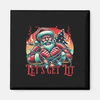 Let's Get Lit Santa Christmas Vibe Classic Magnet