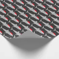 Christmas Sharks in Santa Hats Funny Wrapping Paper