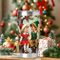 Vintage Elven Fairy Children Christmas  Insulated Tumbler