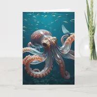 Glasslike Octopus in the Deep Sea Card