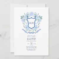 Floral Monogram Graduation Invitation