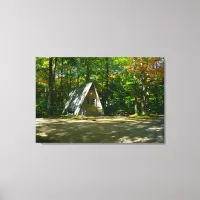 Camping in an A-Frame Cabin Canvas Print