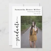 Simple Script Modern 2 Photo Graduation  Invitation