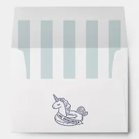 Preppy Lake Bachelorette Unicorn Pool Float Envelope