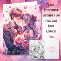 Large Anime Personalized Valentine's Day Card