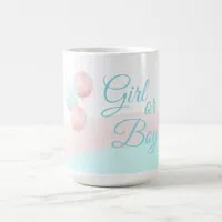 Pink and Blue Balloons Boy or Girl Gender Reveal Coffee Mug