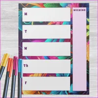 Bright Tropical Weekly Calendar Notepad Vertical