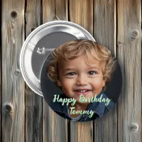 Personalized Happy Birthday Name and Photo Button