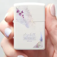 Wildflower Watercolor Bridesmaid V2 Peri ID954 Zippo Lighter