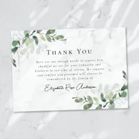 Sympathy Eucalyptus Funeral  Thank You Card