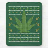 Weed Ugly Sweater Christmas Mouse Pad