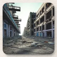 Abandoned City | Post Apocalyptic Dystopia  Beverage Coaster