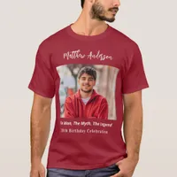 Birthday photo man myth legend name fun red T-Shirt