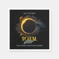 Total Solar Eclipse 2024 Your City State Cosmic Napkins