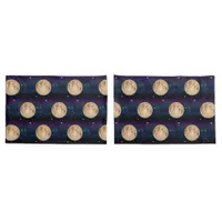 Full Moon on Starry Night Hand Drawn   Pillow Case
