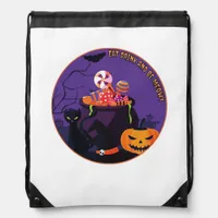 Eat Drink And Be Meowy Cute Casual Drawstring Bag