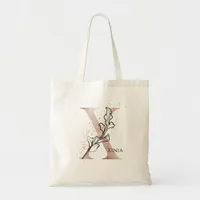 Monogram Initial Modern Letter X Boho Personalized Tote Bag