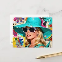 Blond in a Blue Hat Postcard