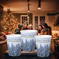 Magical winter forest - festive custom  paper cups