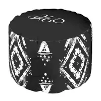 *~*  MONOGRAM Aztec Tribal Native American Pouf